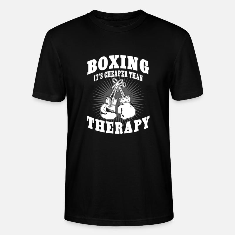 Boxing it's cheaper than Therapy - T-shirt bio CRAFTER Stanley Stella Unisexe - noir