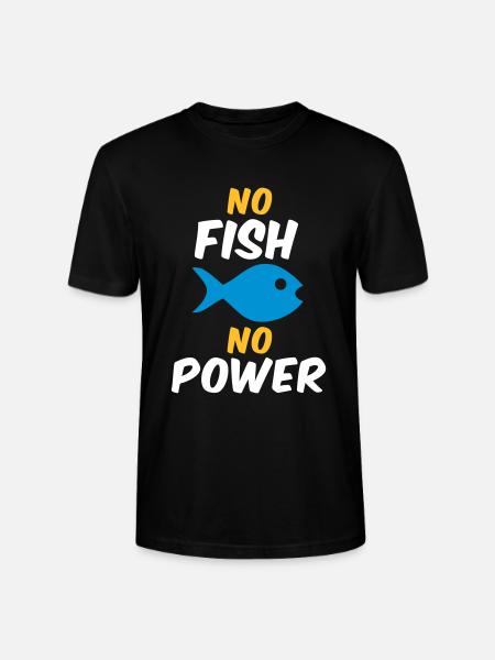 No fish no power - Stanley/Stella CRAFTER Unisex Organic T-Shirt - black