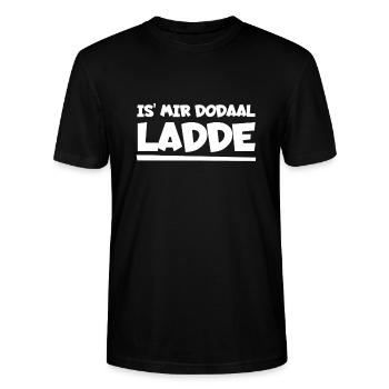 Ist mir doch total egal auf sächsisch cooles Shirt - Stanley/Stella Unisex Bio-T-Shirt CRAFTER - Schwarz - Vorne - Alina (178cm) & Michal (187cm)