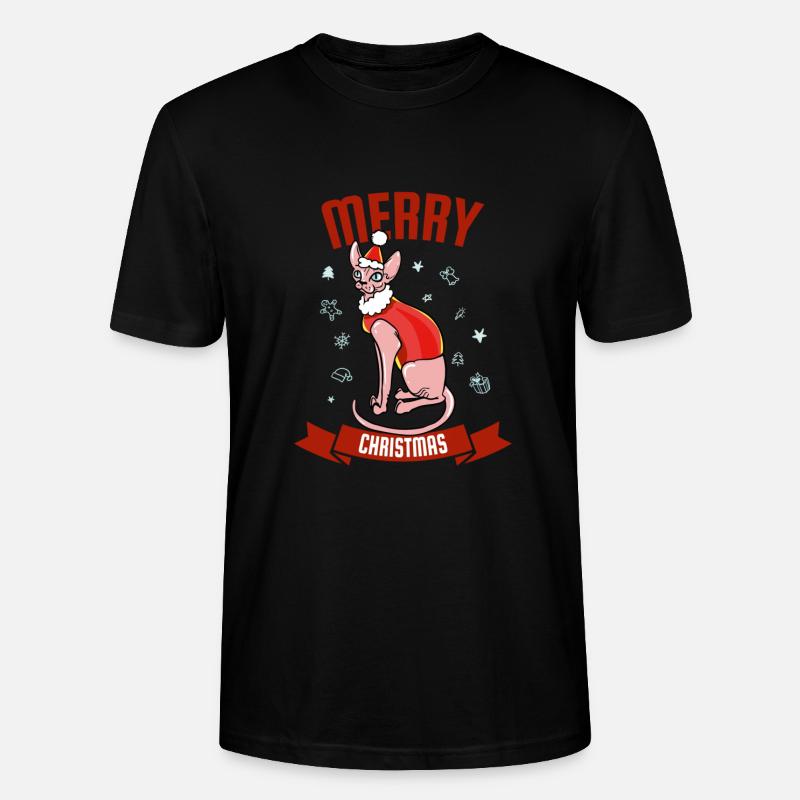Sphynx de Noël - T-shirt bio CRAFTER Stanley Stella Unisexe - noir