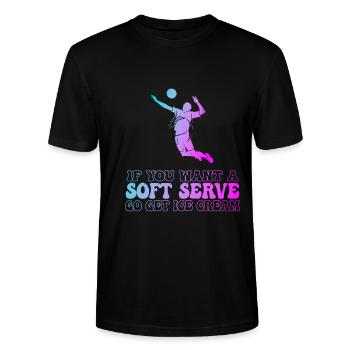 Wenn Sie ein Softeis wollen, holen Sie sich Eis - Stanley/Stella Unisex Bio-T-Shirt CRAFTER - Schwarz - Vorne - Alina (178cm) & Michal (187cm)