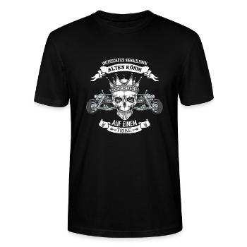 ALTER TRIKE KÖNIG - Stanley/Stella Unisex Bio-T-Shirt CRAFTER - Schwarz - Vorne - Alina (178cm) & Michal (187cm)