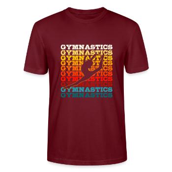 Gymnast - Stanley/Stella CRAFTER Unisex Organic T-Shirt - burgundy - Front - Alina (178cm) & Michal (187cm)