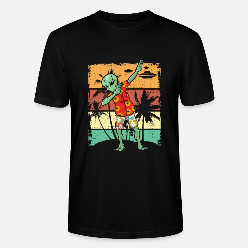 Tamponner Alien Retro Beach Idée de cadeau de conception - T-shirt bio CRAFTER Stanley Stella Unisexe - noir