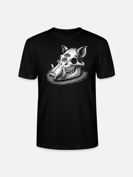 Skull Four-Eyed Boar - Stanley/Stella CRAFTER Unisex Organic T-Shirt - black