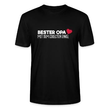 Bester Opa - Enkel - Stanley/Stella Unisex Bio-T-Shirt CRAFTER - Schwarz - Vorne - Alina (178cm) & Michal (187cm)