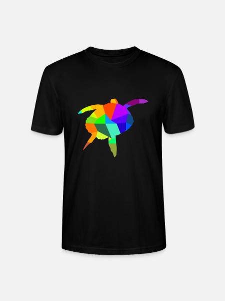 Water Turtle Rainbow Animals Polygon - Stanley/Stella CRAFTER Unisex Organic T-Shirt - black