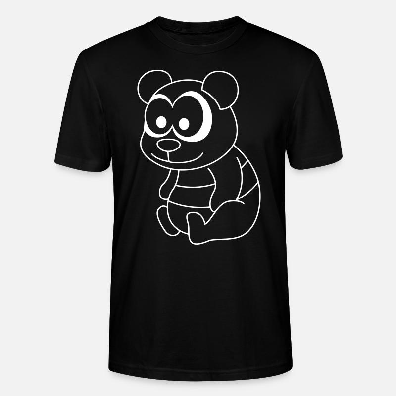 Panda Comic Animal - T-shirt bio CRAFTER Stanley Stella Unisexe - noir
