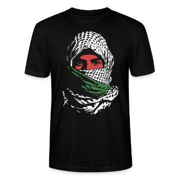 Freiheit für Palästina - Frieden - Stanley/Stella Unisex Bio-T-Shirt CRAFTER - Schwarz - Vorne - Alina (178cm) & Michal (187cm)