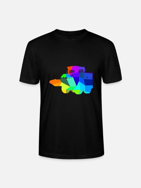 Kompaktlader Regenbogen Polygon Baufahrzeug - Stanley/Stella Unisex Bio-T-Shirt CRAFTER - Schwarz