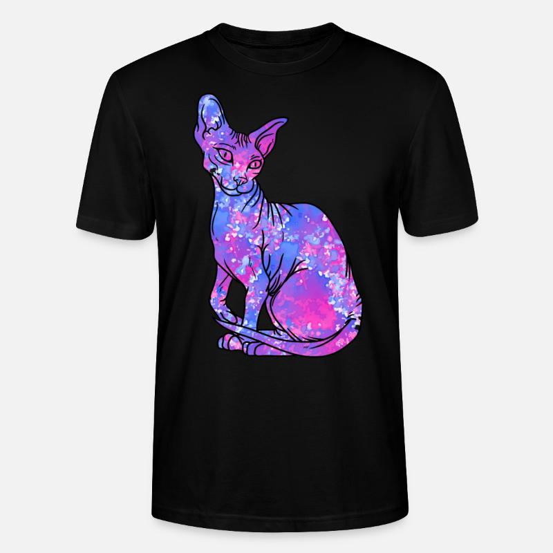 Sphynx Katze haarlos Galaxy Kitty - Stanley/Stella Unisex Bio-T-Shirt CRAFTER - Schwarz