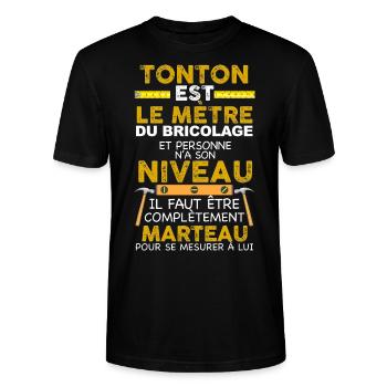 Le meilleur tonton bricoleur - T-shirt bio CRAFTER Stanley Stella Unisexe - noir - Devant - Alina (178cm) & Michal (187cm)