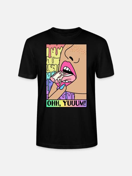 EROTIC POP-ART ARTWORK SEXY COMIC GIRL TONGUE - Stanley/Stella CRAFTER Unisex Organic T-Shirt - black
