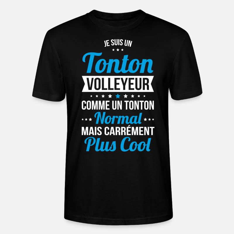 Tonton volleyeur comme un tonton normal plus cool - T-shirt bio CRAFTER Stanley Stella Unisexe - noir