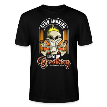 Discipline de la cigarette Poumons de cigarette - T-shirt bio CRAFTER Stanley Stella Unisexe - noir - Devant - Alina (178cm) & Michal (187cm)