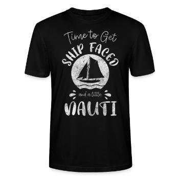 Segelboot Hafen Yacht Kreuzfahrt - Stanley/Stella Unisex Bio-T-Shirt CRAFTER - Schwarz - Vorne - Alina (178cm) & Michal (187cm)