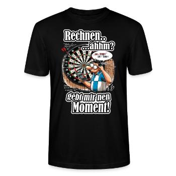 Darts - Rechnen gib mir nen Moment - Dart - Stanley/Stella Unisex Bio-T-Shirt CRAFTER - Schwarz - Vorne - Alina (178cm) & Michal (187cm)