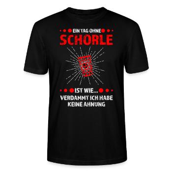 Schorle Pfälzer Dubbeglas Geschenk - Stanley/Stella Unisex Bio-T-Shirt CRAFTER - Schwarz - Vorne - Alina (178cm) & Michal (187cm)