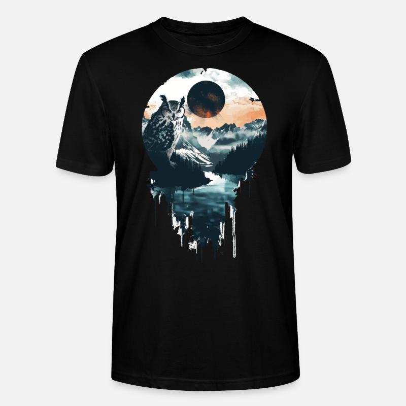 Eule - Stanley/Stella Unisex Bio-T-Shirt CRAFTER - Schwarz