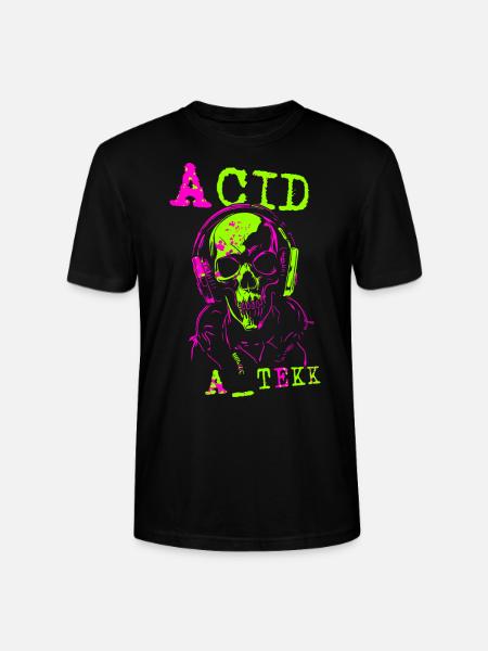 ACID A TEKK Skull - Stanley/Stella CRAFTER Unisex Organic T-Shirt - black