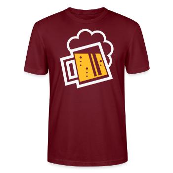 XBayrischer Bierkrug (bière / chope de bière) - T-shirt bio CRAFTER Stanley Stella Unisexe - bordeaux - Devant - Alina (178cm) & Michal (187cm)