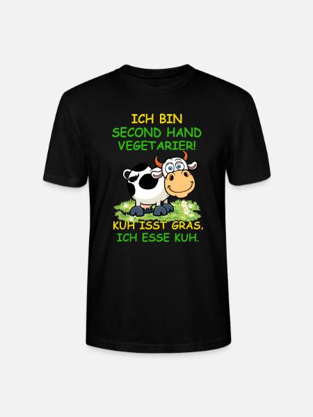Ich bin Second Hand Vegetarier - Stanley/Stella Unisex Bio-T-Shirt CRAFTER - Schwarz