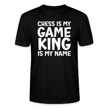 Chess is my game King is my name - Stanley/Stella CRAFTER Unisex Organic T-Shirt - black - Front - Alina (178cm) & Michal (187cm)