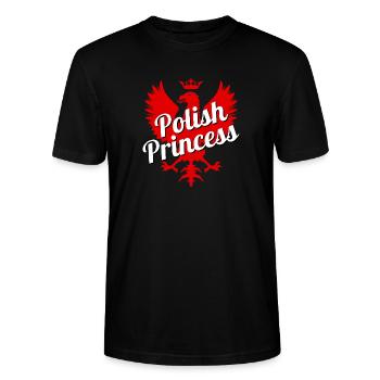 Princesse Polonaise - Polen - Prinzessin Pologne Polska - T-shirt bio CRAFTER Stanley Stella Unisexe - noir - Devant - Alina (178cm) & Michal (187cm)
