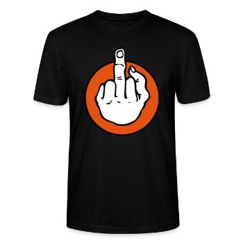 fuck - doigt d'honneur - T-shirt bio CRAFTER Stanley Stella Unisexe - noir - Devant - Alina (178cm) & Michal (187cm)