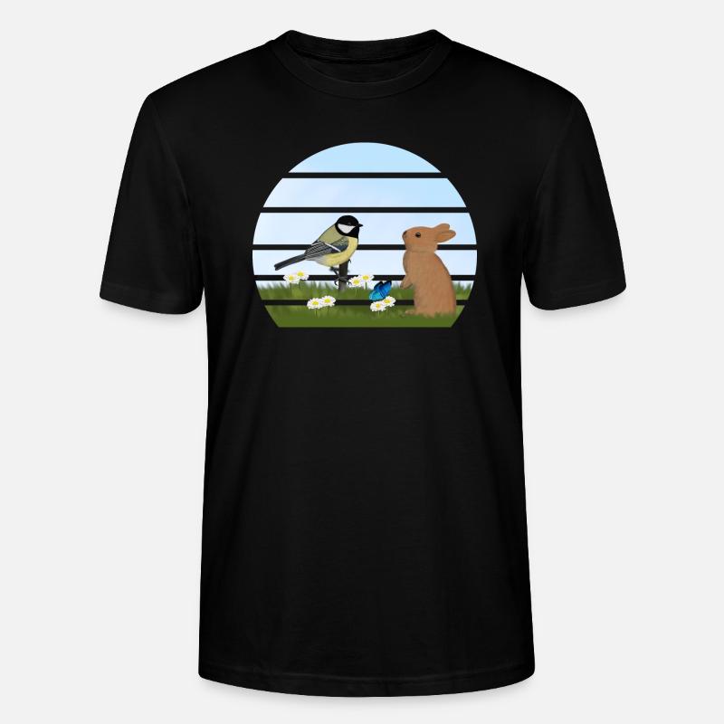 Great Bird Rabbit Easter Spring - Stanley/Stella CRAFTER Unisex Organic T-Shirt - black