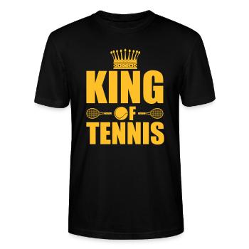 King of tennis - Stanley/Stella Unisex Bio-T-Shirt CRAFTER - Schwarz - Vorne - Alina (178cm) & Michal (187cm)