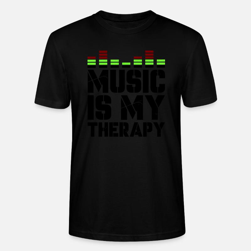music is my therapy - Stanley/Stella Unisex Bio-T-Shirt CRAFTER - Schwarz