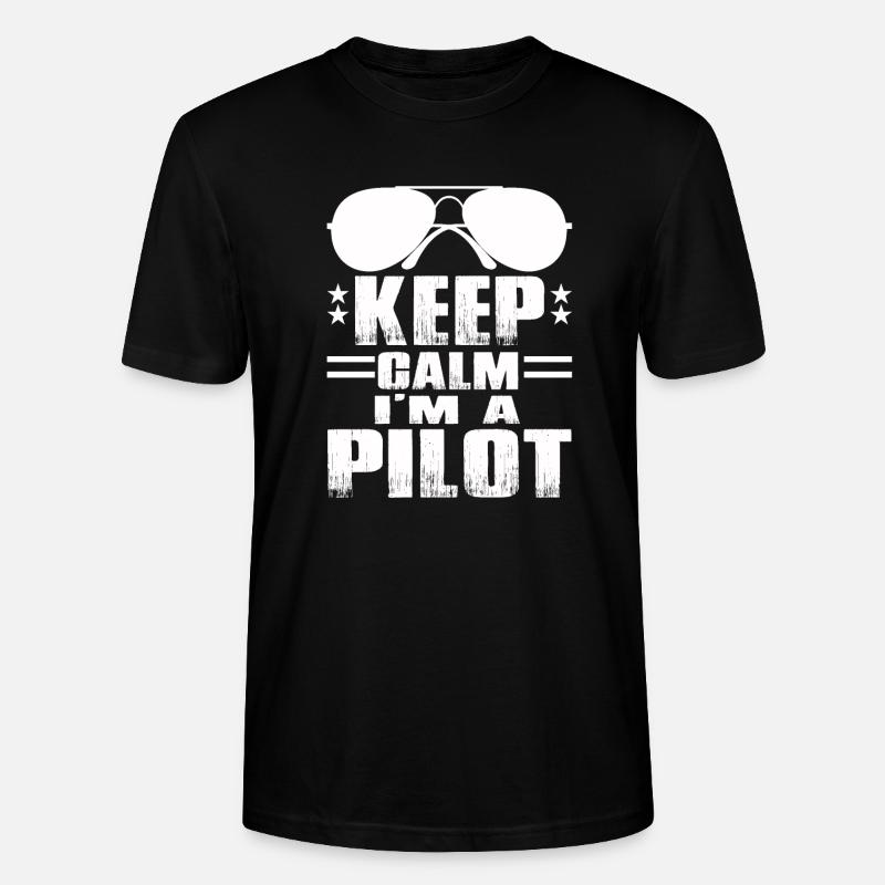 I am Pilot-Ich bin Pilot - Stanley/Stella Unisex Bio-T-Shirt CRAFTER - Schwarz