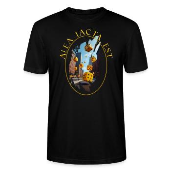 Boardgamer - Alea iacta est - Die Würfel sind - Stanley/Stella Unisex Bio-T-Shirt CRAFTER - Schwarz - Vorne - Alina (178cm) & Michal (187cm)