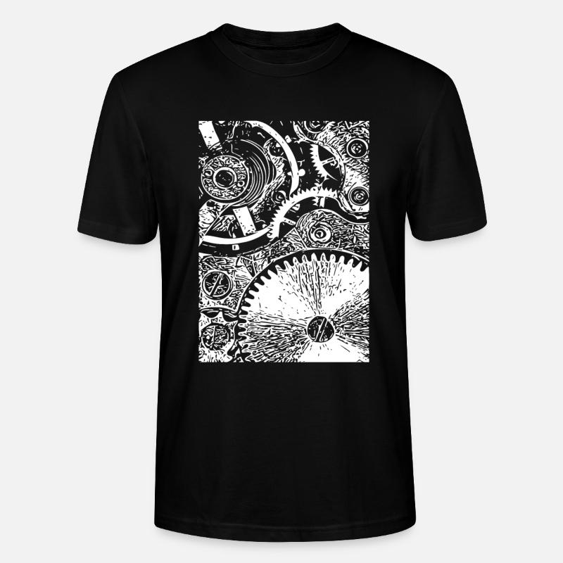Zahnrad Clockwork Muster - Stanley/Stella Unisex Bio-T-Shirt CRAFTER - Schwarz