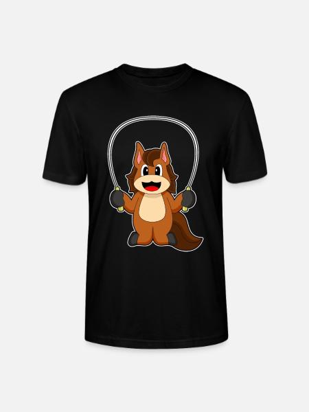 Pferd Seilspringen Springseil Fitness - Stanley/Stella Unisex Bio-T-Shirt CRAFTER - Schwarz