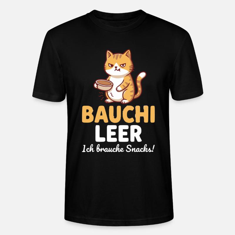 Bauchi leer Katze mit Kaffee - Stanley/Stella Unisex Bio-T-Shirt CRAFTER - Schwarz
