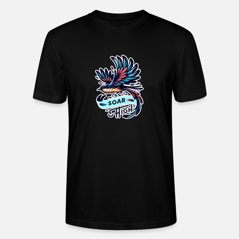 Soar High - Vogel Illustration - Stanley/Stella Unisex Bio-T-Shirt CRAFTER - Schwarz