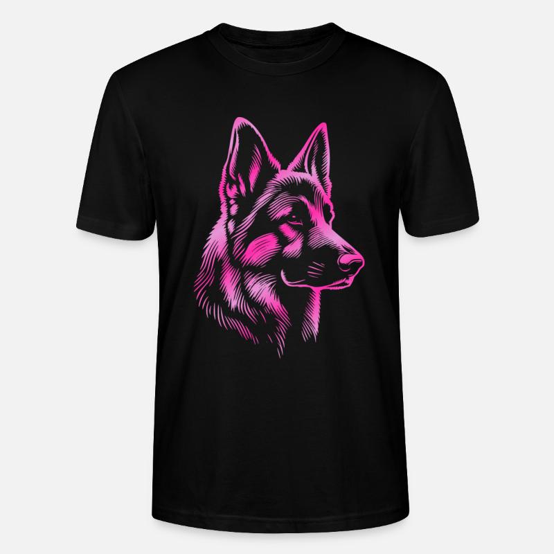 Deutscher Schäferhund Kopf pink - Stanley/Stella Unisex Bio-T-Shirt CRAFTER - Schwarz