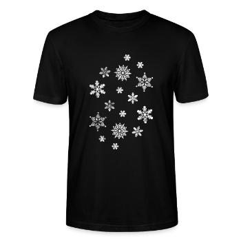 Winter - Stanley/Stella Unisex Bio-T-Shirt CRAFTER - Schwarz - Vorne - Alina (178cm) & Michal (187cm)