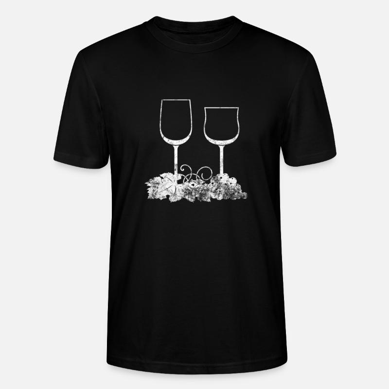 Grapevine Wine drinker - Stanley/Stella CRAFTER Unisex Organic T-Shirt - black