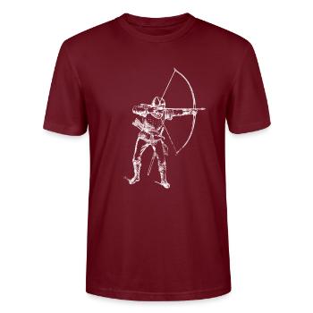 archer - Stanley/Stella CRAFTER Unisex Organic T-Shirt - burgundy - Front - Alina (178cm) & Michal (187cm)