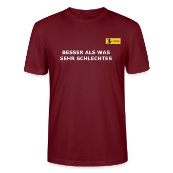Mieux que quelque chose de très mauvais (sombre) - T-shirt bio CRAFTER Stanley Stella Unisexe - bordeaux - Devant - Alina (178cm) & Michal (187cm)
