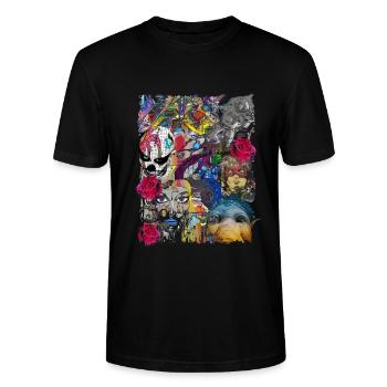 Pop Art - Stanley/Stella CRAFTER Unisex Organic T-Shirt - black - Front - Alina (178cm) & Michal (187cm)