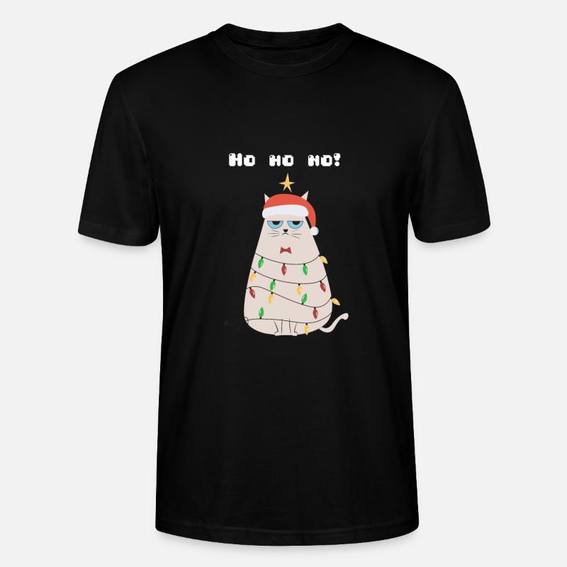 Chat grincheux de Noël - T-shirt bio CRAFTER Stanley Stella Unisexe - noir