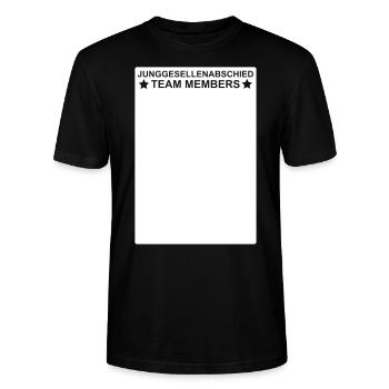 Junggesellenabschied Unterschriften Team Members - Stanley/Stella Unisex Bio-T-Shirt CRAFTER - Schwarz - Vorne - Alina (178cm) & Michal (187cm)