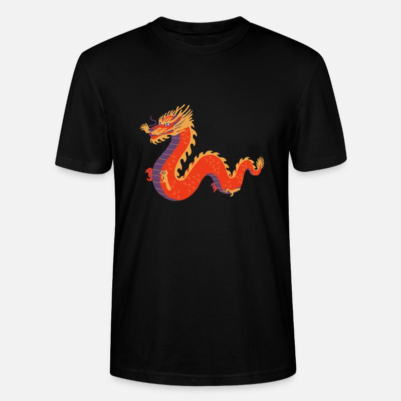 Drache Asiatisch - Stanley/Stella Unisex Bio-T-Shirt CRAFTER - Schwarz