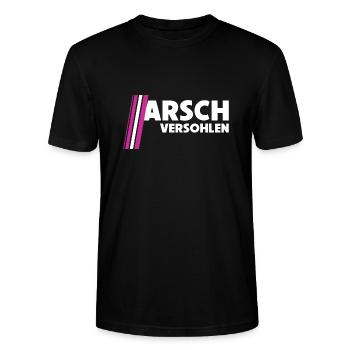 Arsch versohlen - Stanley/Stella Unisex Bio-T-Shirt CRAFTER - Schwarz - Vorne - Alina (178cm) & Michal (187cm)