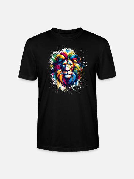 Löwe bunt Kunst - Stanley/Stella Unisex Bio-T-Shirt CRAFTER - Schwarz