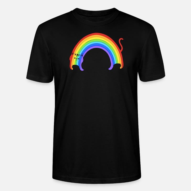 Regenbogen-Katze - Stanley/Stella Unisex Bio-T-Shirt CRAFTER - Schwarz